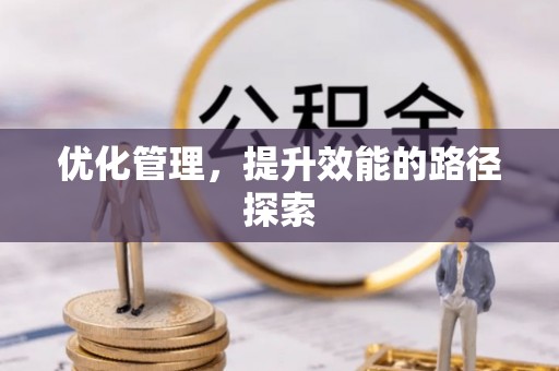 玉门优化管理，提升效能的路径探索