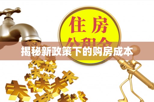 玉门揭秘新政策下的购房成本